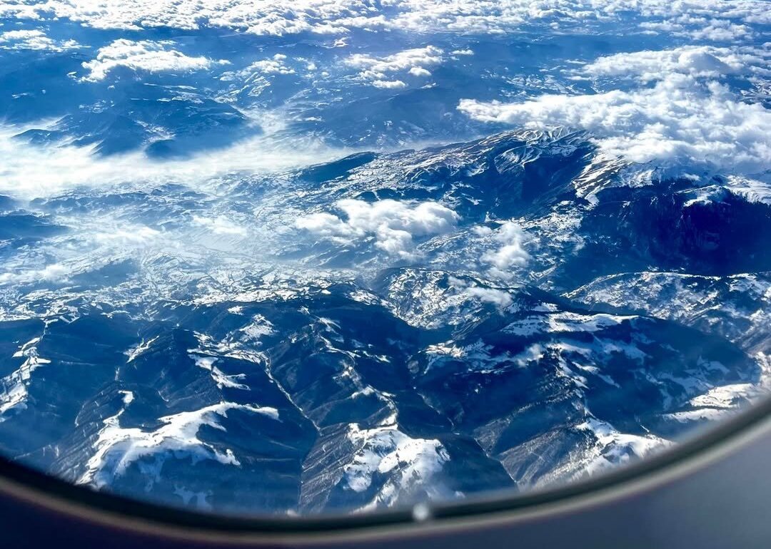 Bosnia airplane view of mountains